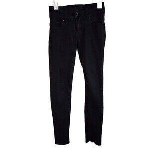 Monkey Ride black stretchy mid rise ankle jeans